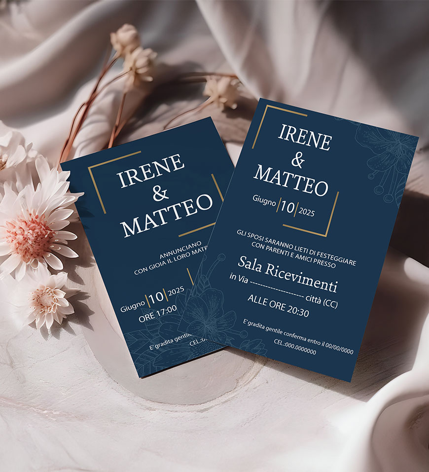 Invito + Partecipazione "Blu Notte"