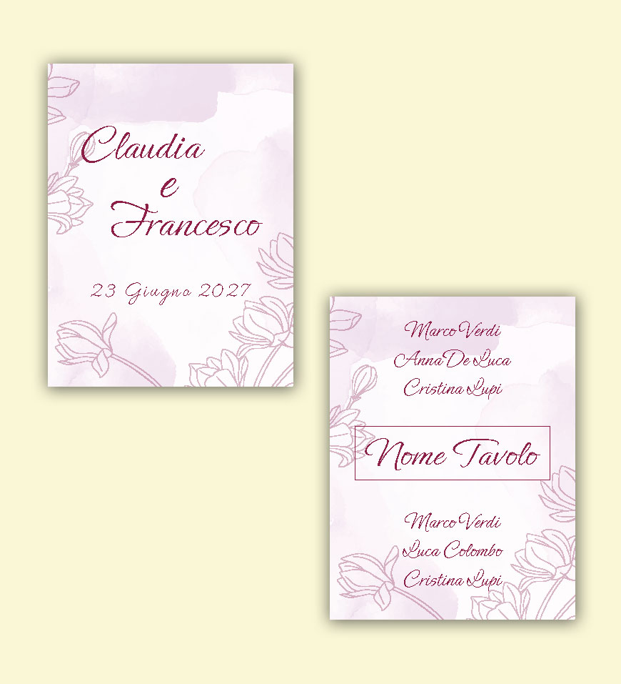 Tableau Mariage Componibile "Fiori Rosa" - immagine 3