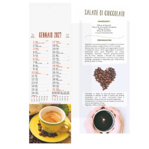 calendario caffe trimestrale 12 fogli carta patinata testata pressofusa personalizzabile