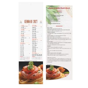 calendario gastronomia trimestrale 12 fogli carta patinata testata pressofusa personalizzabile