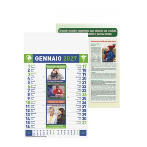 calendario consigli del farmacista trimestrale 12 fogli retro carta patinata testata pressofusa