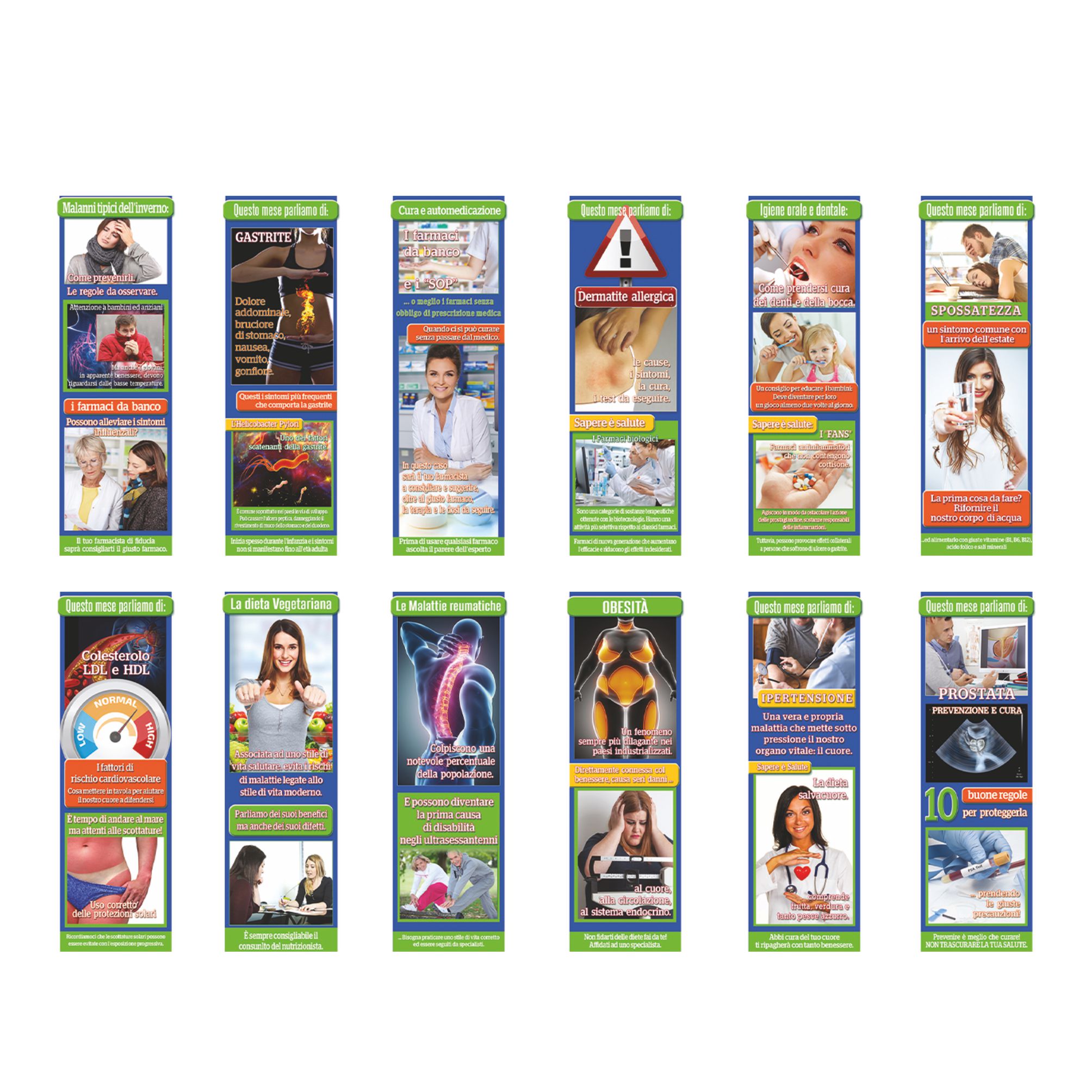 immagini presenti nel calendario consigli del farmacista trimestrale 12 fogli retro carta patinata testata pressofusa