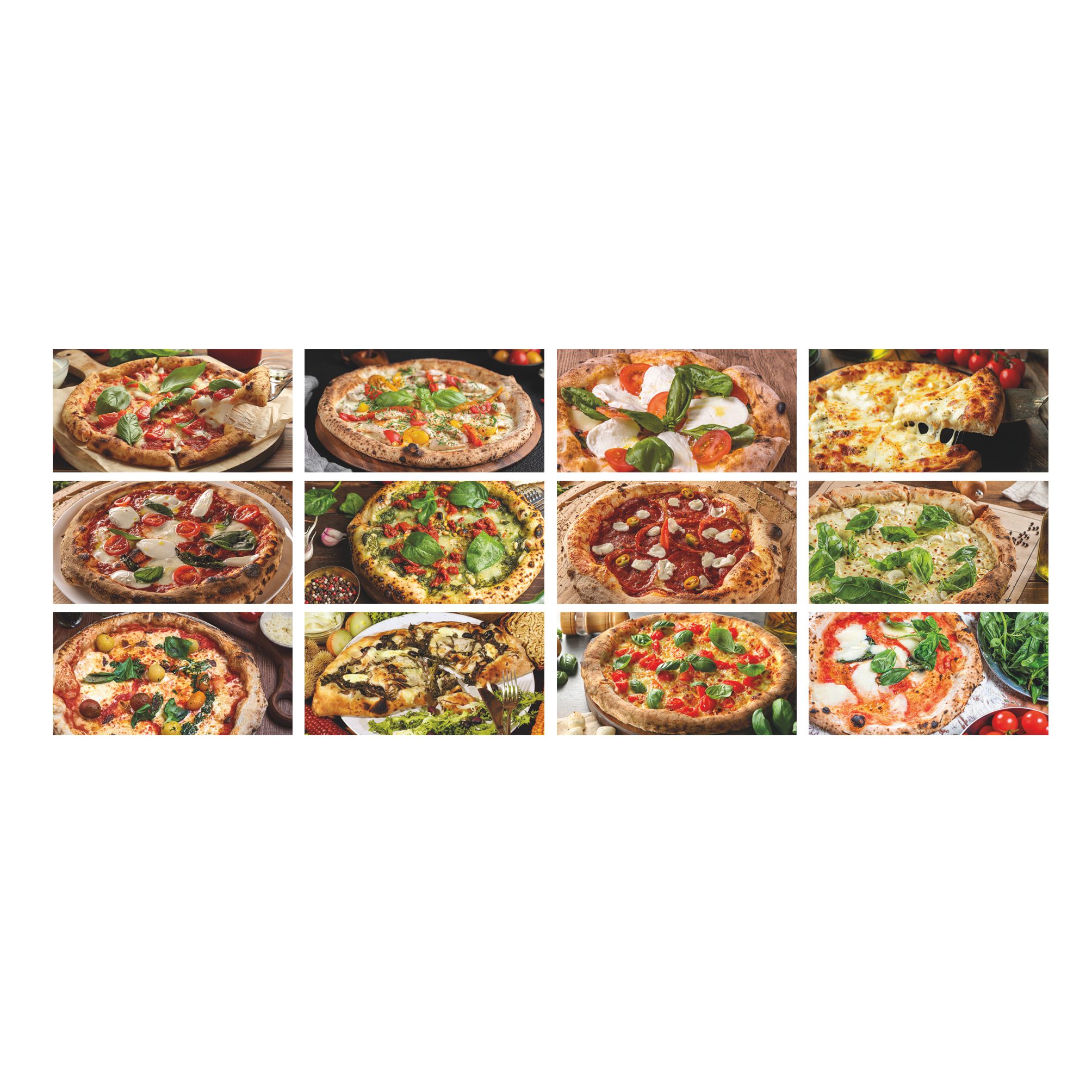 immagini presenti nel calendario pizza trimestrale 12 fogli retro carta patinata testata pressofusa