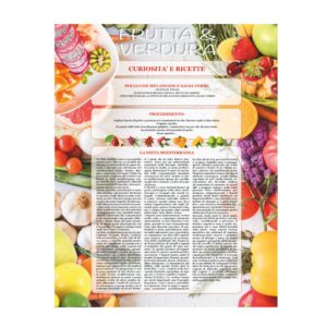 retro calendario frutta e ortaggi mensile 12 fogli retro carta patinata testata pressofusa