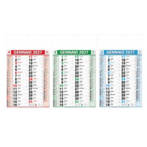 calendario olandese medio trimestrale 12 fogli testata pressofusa
