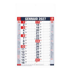 calendario olandese quadrettato 12 fogli carta patinata testata pressofusa personalizzabile