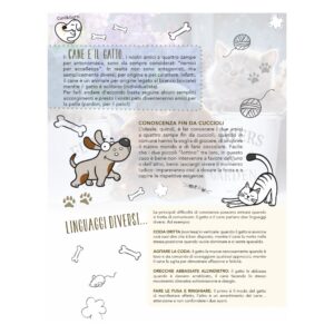 retro calendario cani e gatti trimestrale 12 fogli carta patinata lucida testata pressofusa