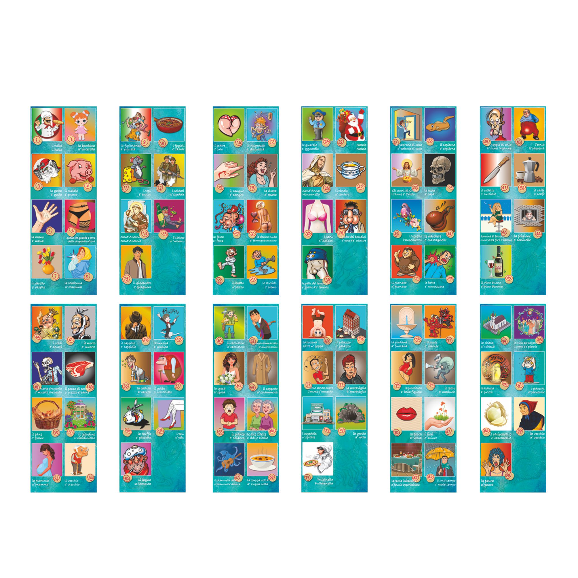 illustrazioni presenti nel calendario cabala trimestrale 12 fogli carta patinata testata pressofusa personalizzabile