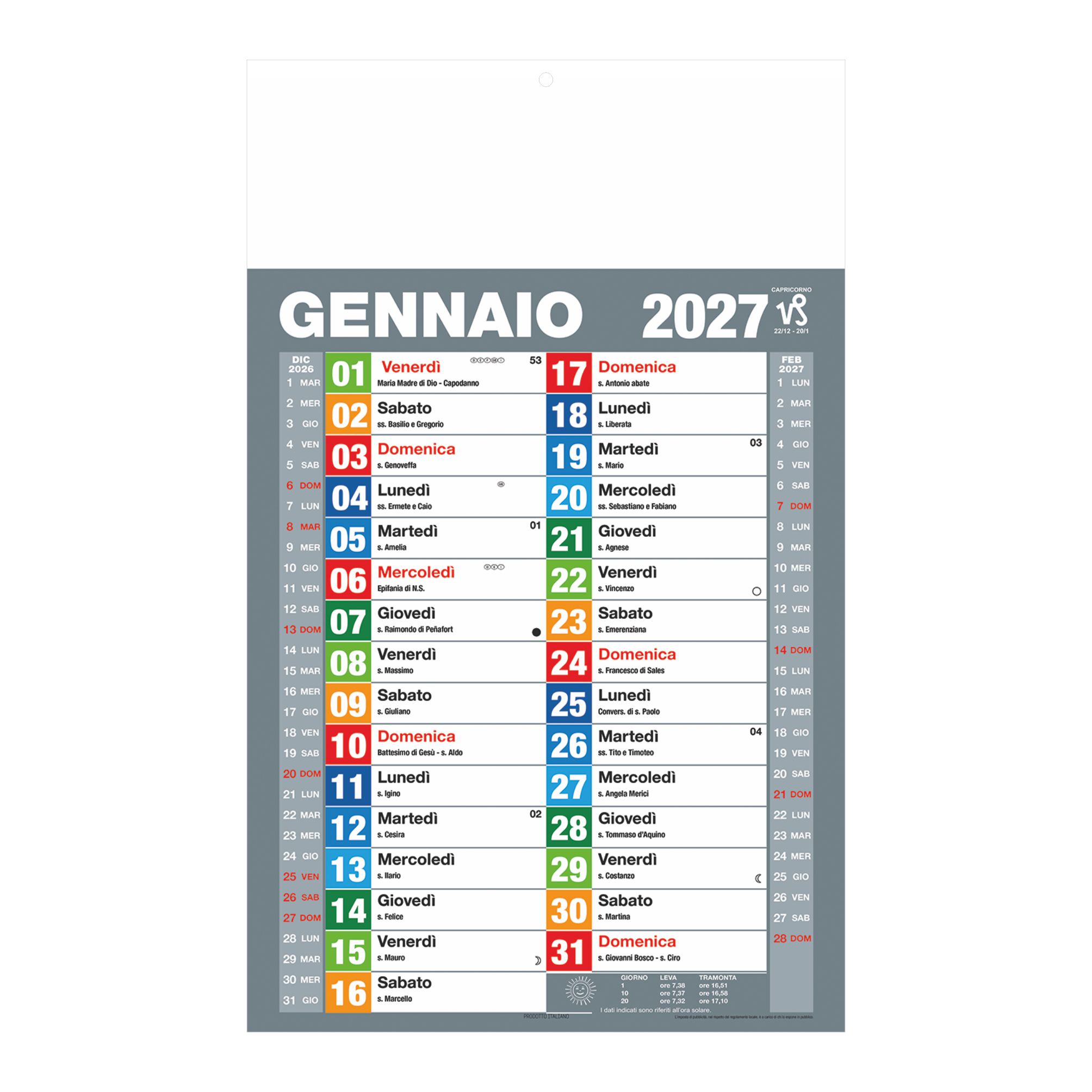 calendario olandese my color 12 fogli carta patinata personalizzabile testata pubblicitaria