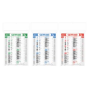 calendario olandese passafoglio trimestrale 12 fogli testata rinforzata colori rosso blu verde