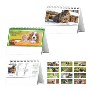 calendario da tavolo cani e gatti con spirale 12 fogli piedino personalizzabile