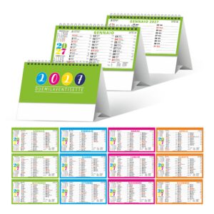 calendario svedese da tavolo trimestrale 13 fogli carta patinata opaca piedino personalizzabile
