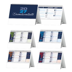 calendario portoghese da tavolo trimestrale 13 fogli carta patinata piedino personalizzabile