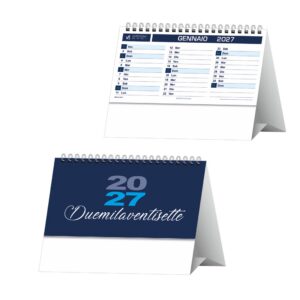 calendario portoghese da tavolo trimestrale 13 fogli carta patinata piedino personalizzabile