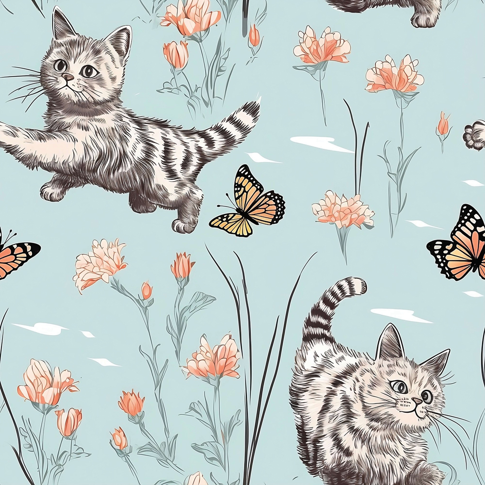 Carta da parati "Giardino dei Gattini" - immagine 2