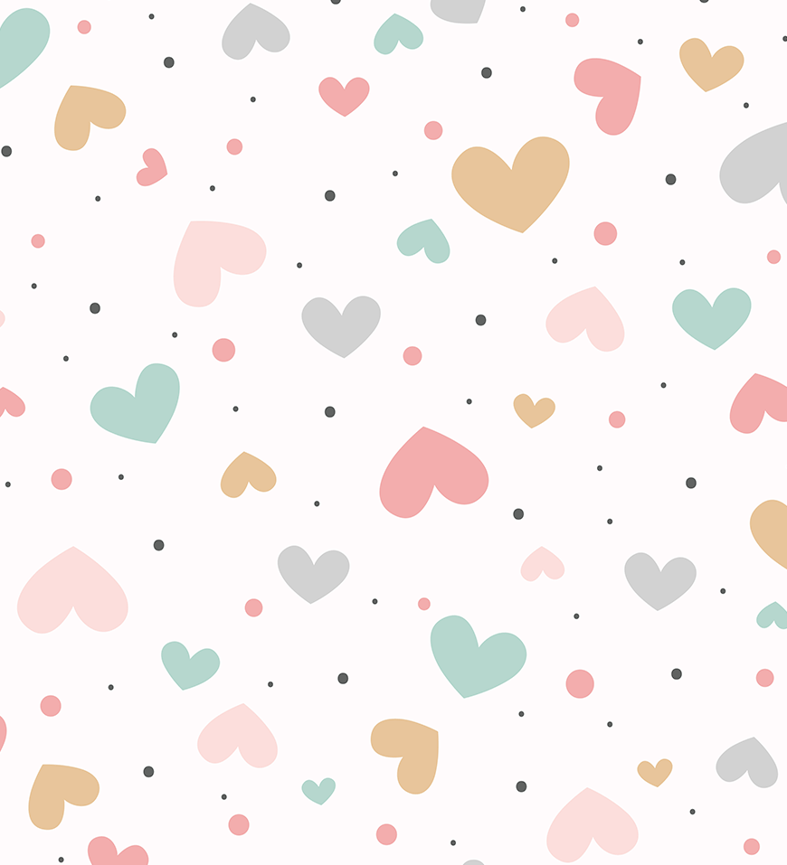 Carta da parati "Allegria di cuori e pois" - immagine 2