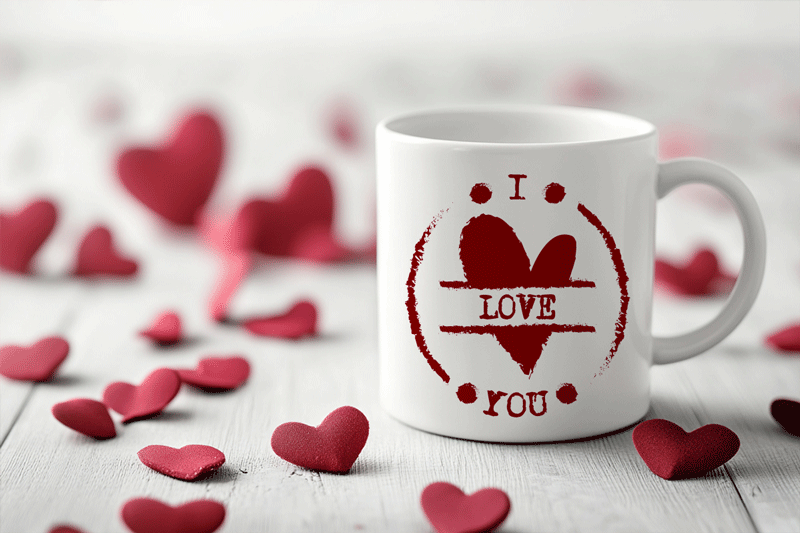 Tazza love in ceramica con stampa a subblimazione