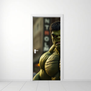 Hulk 1 - Rivestimento Per Porta adesivo in vinile con grafica del supereroe verde