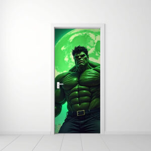 Hulk 2 - Rivestimento Per Porta adesivo in vinile con grafica del supereroe verde