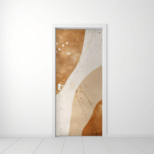Abstract 3 - Rivestimento Per Porta adesivo in vinile con grafica artistica sfumata nei toni dorati e beige