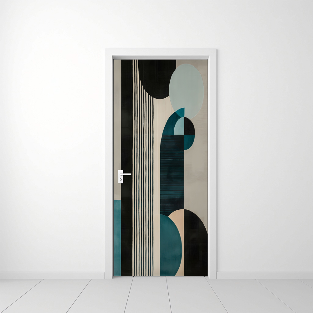 Abstract 8 - Rivestimento Per Porta adesivo in vinile con grafica geometrica moderna