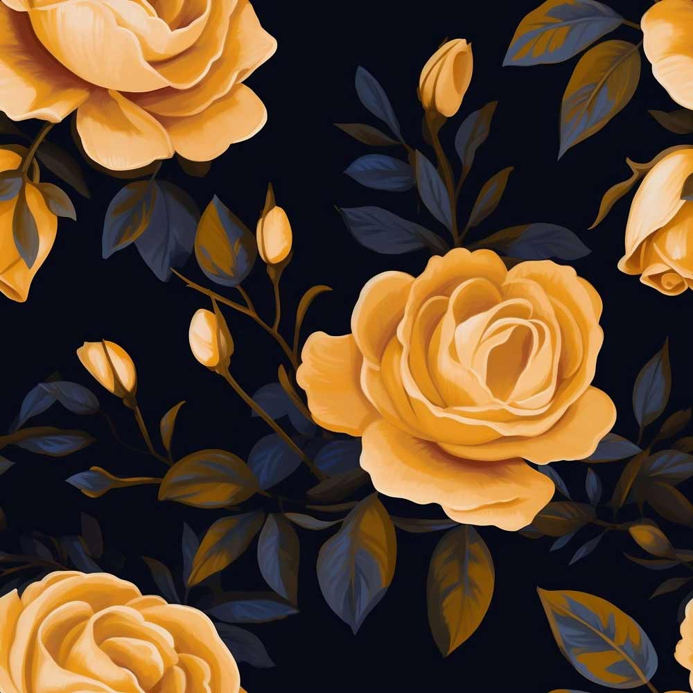 Carta da parati "Rose Dorate Notturne" - immagine 2