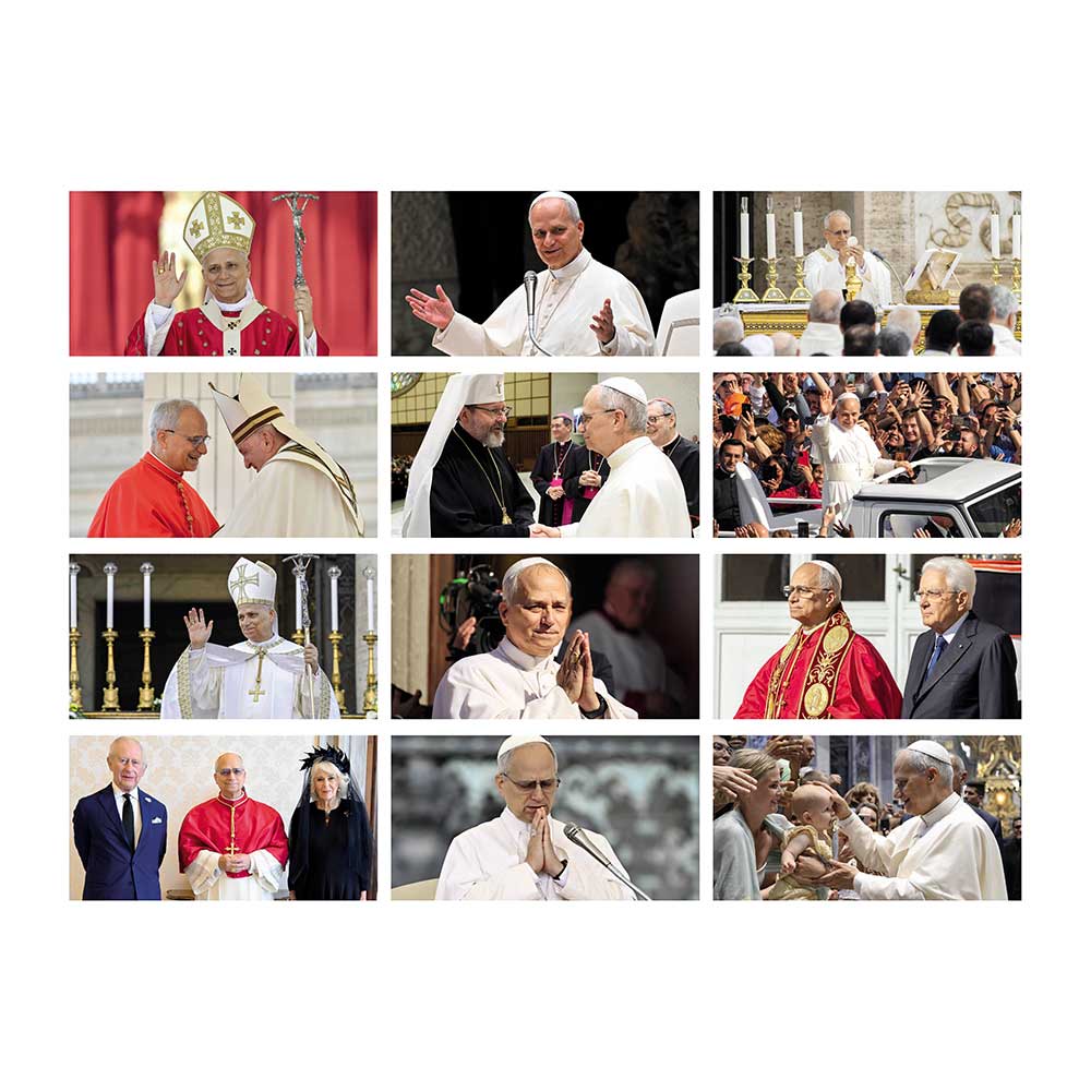 illustrazioni del calendario papa leone mensile 12 fogli carta patinata testata termosaldata personalizzabile