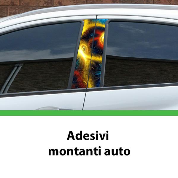 coppia adesivi vinile montanti auto galassia elettrica 60x30 cm stampa hd