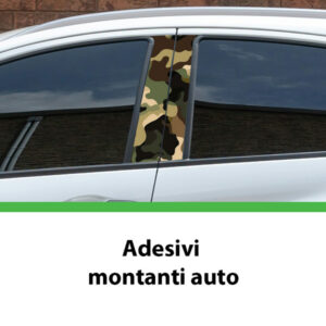 adesivi vinile montanti auto mimetica militare woodland verde marrone 60x30 cm