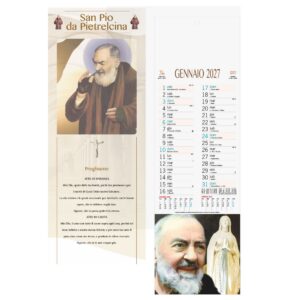 calendario san pio trimestrale 12 fogli carta patinata testata pressofusa personalizzabile