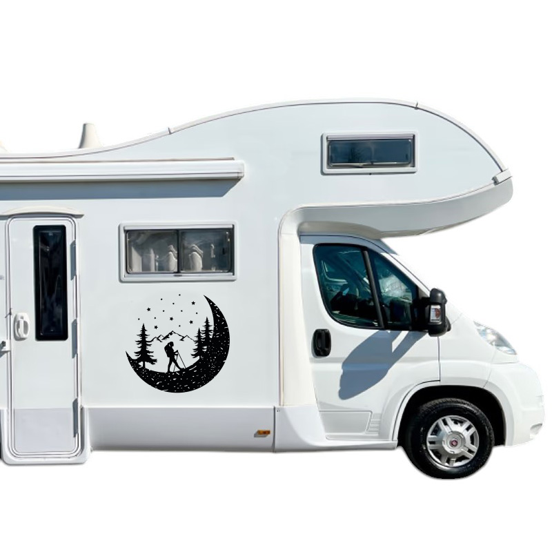adesivo per camper luna prespaziato vinile intagliato 60x55 cm nero application tape