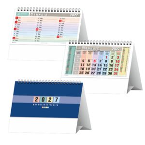calendario multicolor da tavolo trimestrale 13 fogli carta patinata opaca piedino personalizzabile