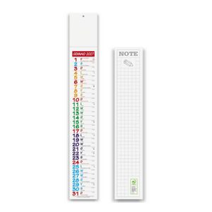calendario multicolor slim silhouette 12 fogli carta patinata testata termosaldata personalizzabile
