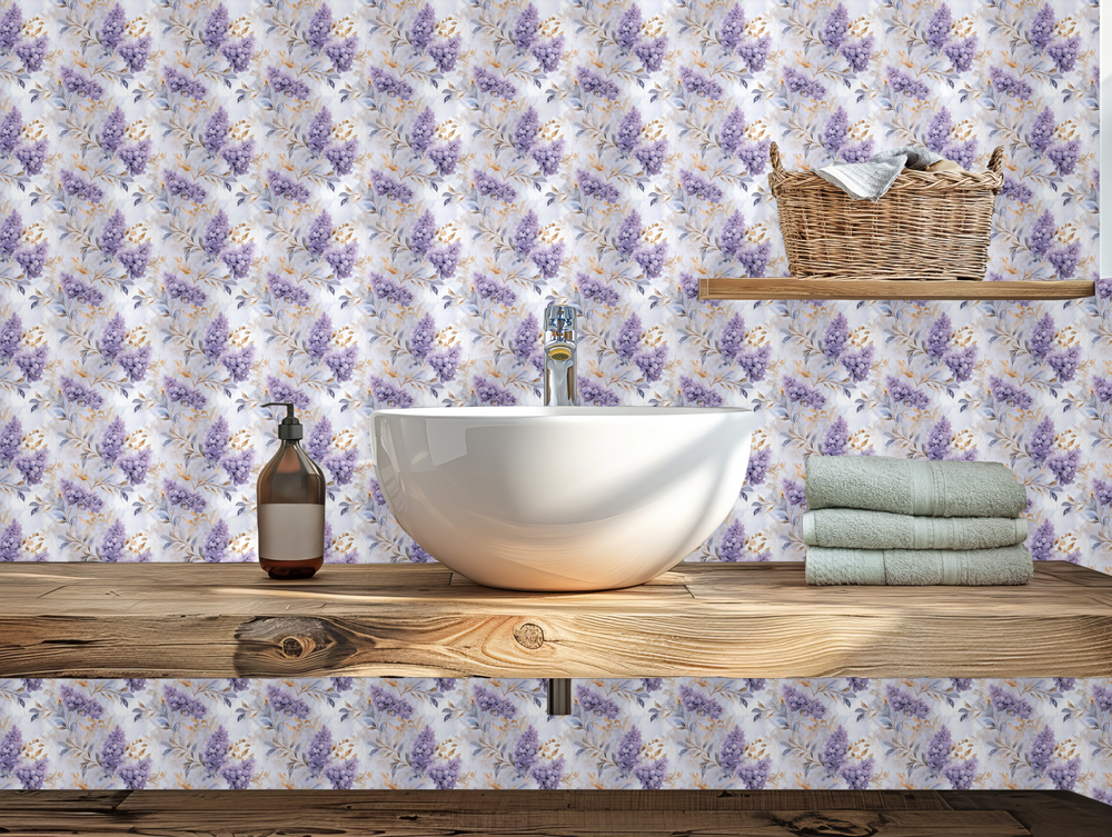 Carta da parati "Lavanda Dorata"