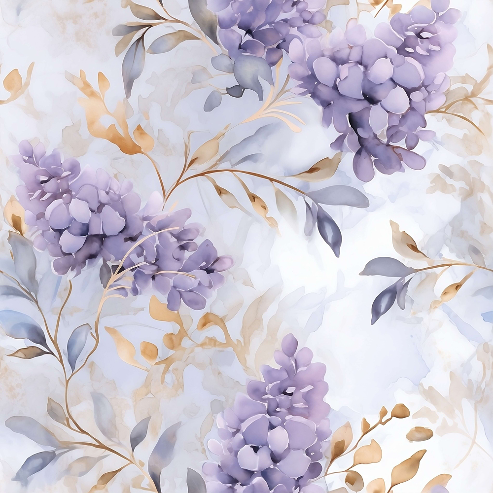 Carta da parati "Lavanda Dorata" - immagine 2