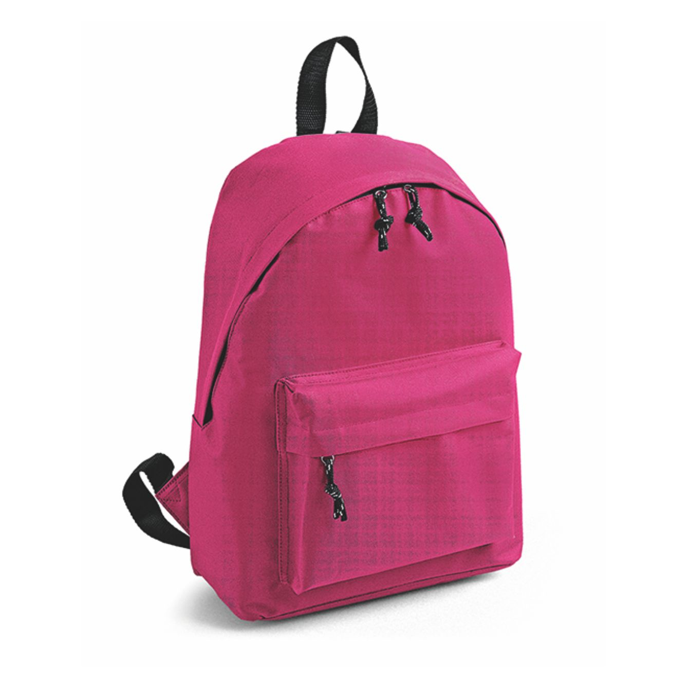 Zaino personalizzabile Kaleido fuxia in poliestere 600D con tasca frontale a zip