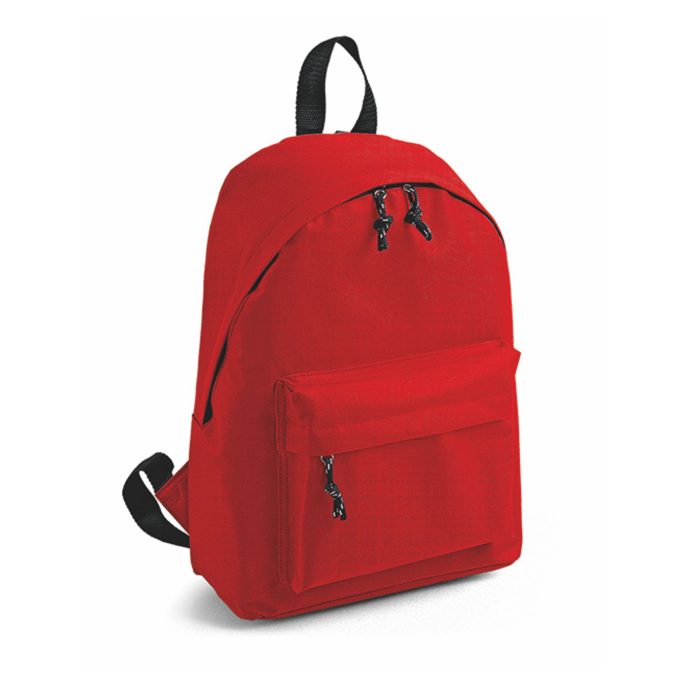 Zaino personalizzabile Kaleido rosso in poliestere 600D con tasca frontale a zip