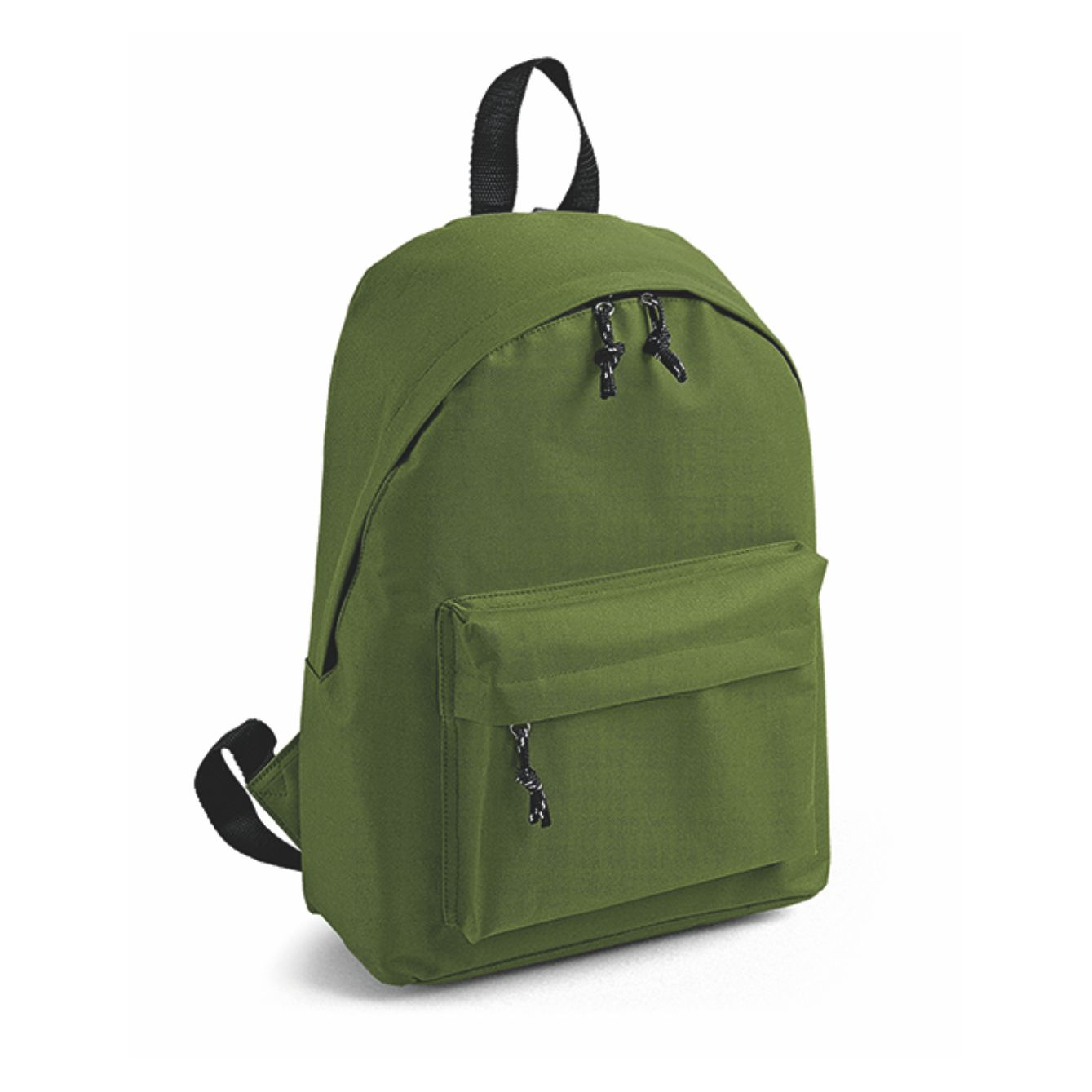 Zaino personalizzabile Kaleido verde oliva in poliestere 600D con tasca frontale a zip