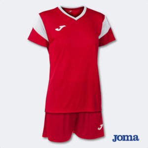 Completo sportivo donna e bambina Joma Phoenix colore rosso - bianco