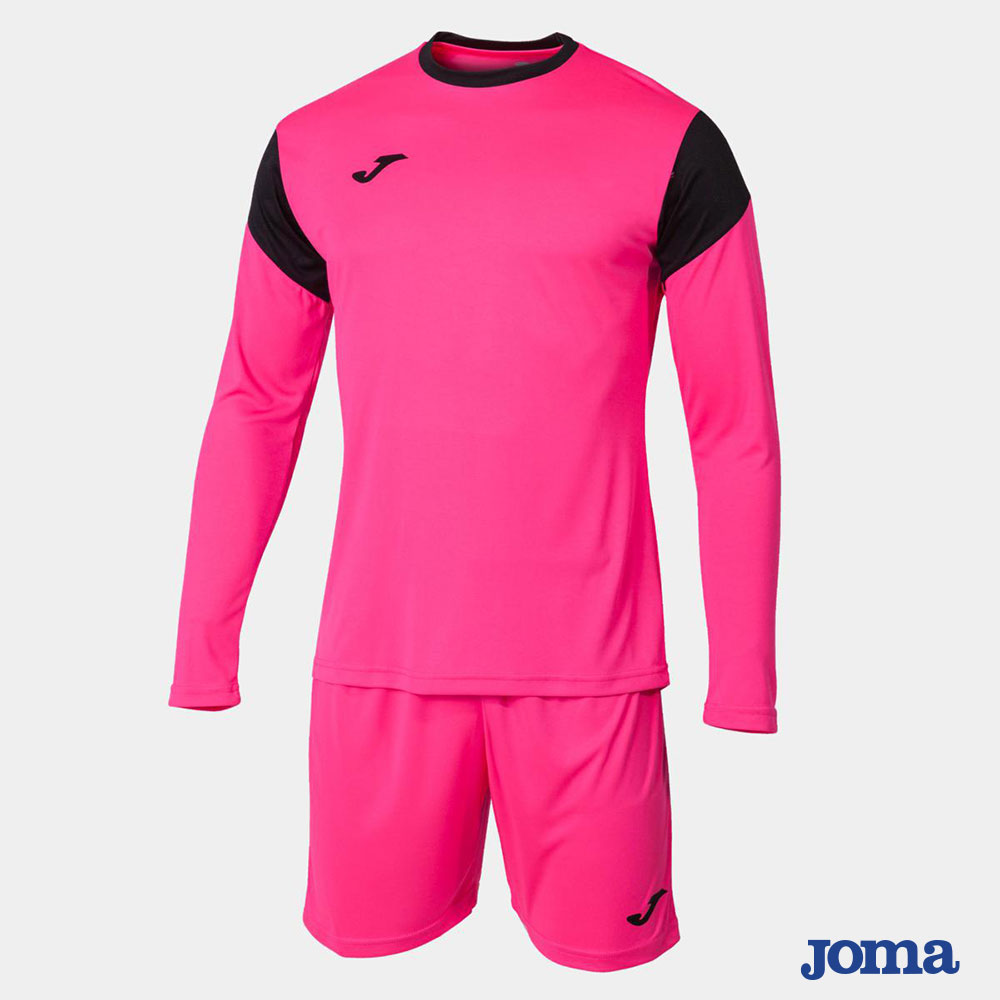 Kit calcio Joma Phoenix a manica lunga rosa con inserti sulle spalle e pantaloncini coordinati