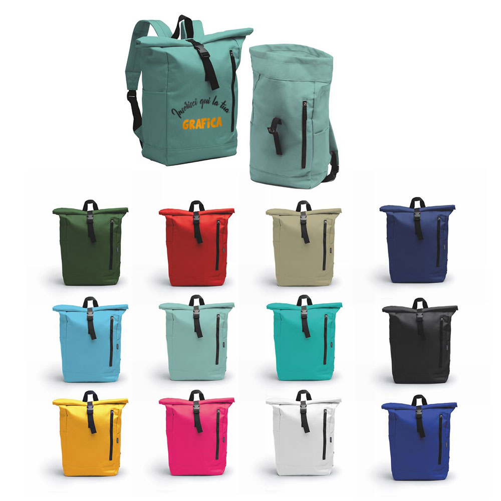 zaini in poliestere rpet 12 colori disponibili