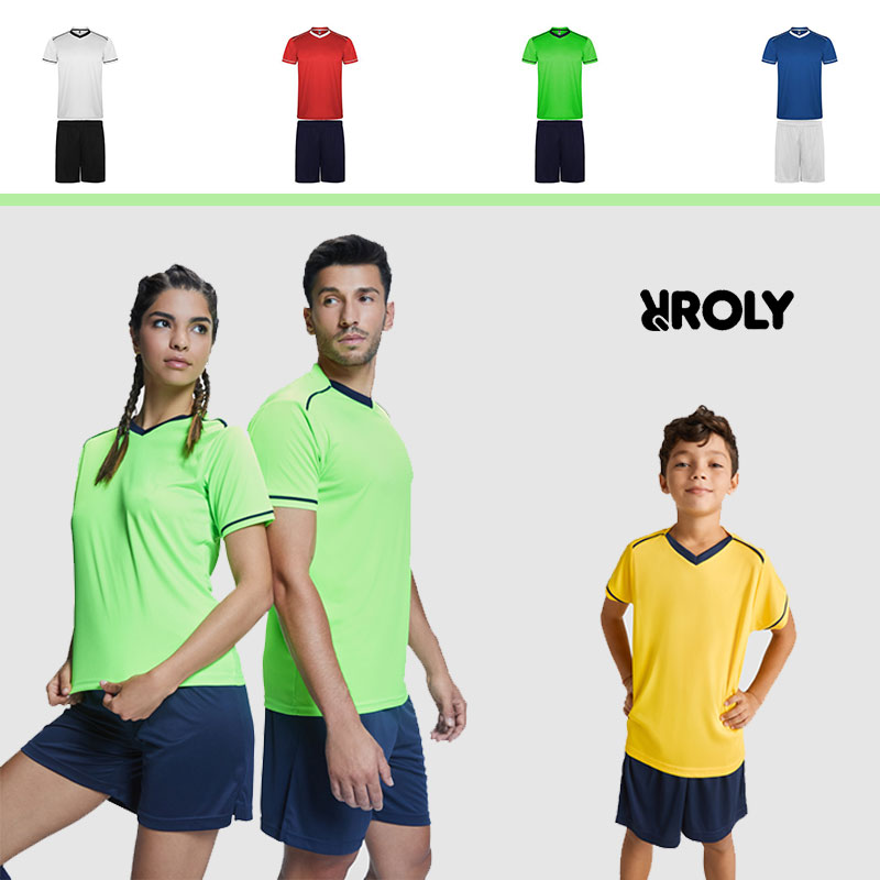 Completo sportivo unisex Roly in varie combinazioni di colore per calcio e allenamento
