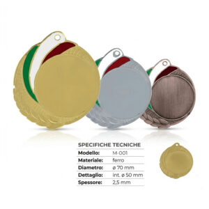 medaglie personalizzate in ferro modello m-001 oro argento bronzo