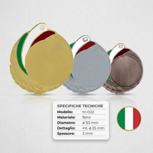 medaglie personalizzate in ferro 50mm modello m002 oro argento bronzo