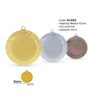 medaglie personalizzate economiche in ferro modello m-003 oro argento bronzo