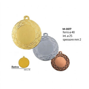 medaglie personalizzate economiche in ferro modello m007 oro argento bronzo