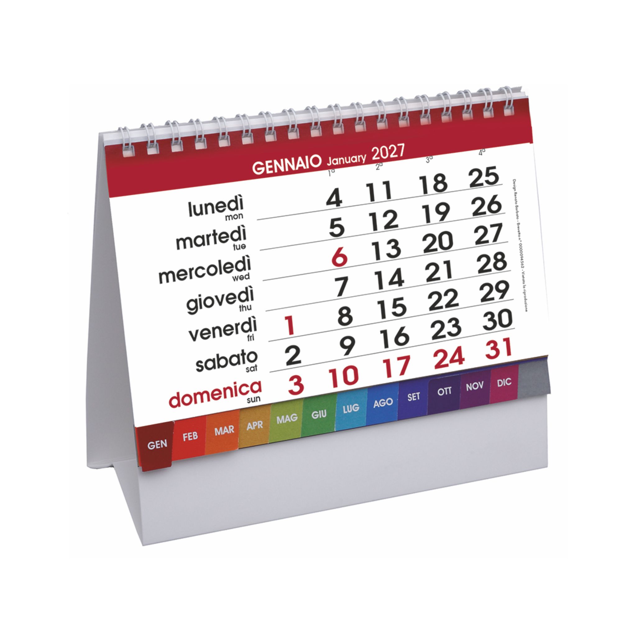 interno calendario da tavolo personalizzato desk white 13 fogli con stampa hd