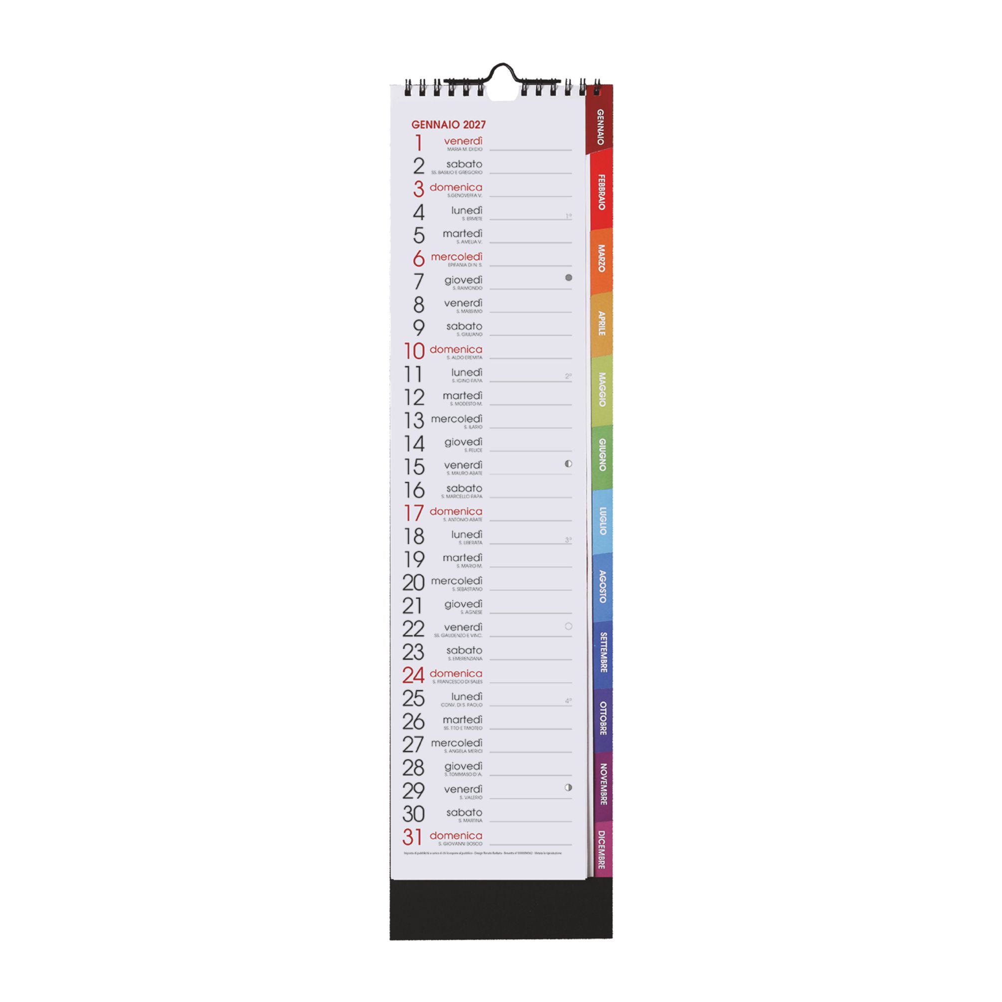 interno calendario con spirale time mensile 13 fogli con stampa hd